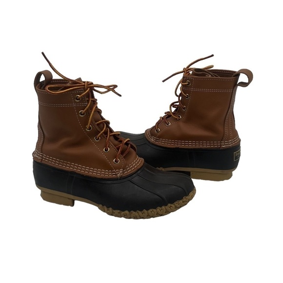 L.L.Bean Brown Original Waterproof Lace Up Duck Boots Size 7 Women's - Picture 1 of 14